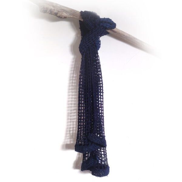 Echarpe Indigo sur soie d'abacca